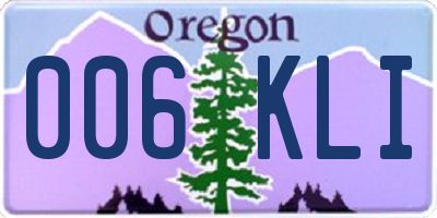 OR license plate 006KLI