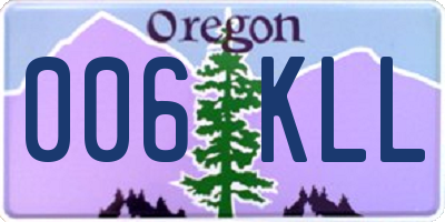 OR license plate 006KLL