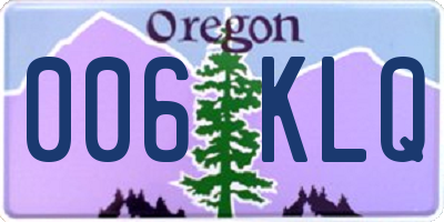 OR license plate 006KLQ
