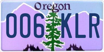 OR license plate 006KLR