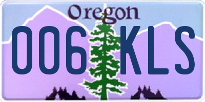 OR license plate 006KLS