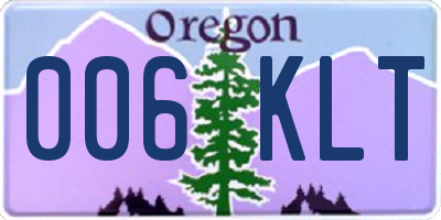 OR license plate 006KLT
