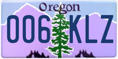 OR license plate 006KLZ