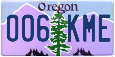 OR license plate 006KME