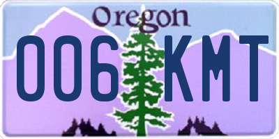 OR license plate 006KMT