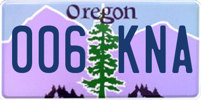 OR license plate 006KNA