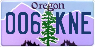 OR license plate 006KNE