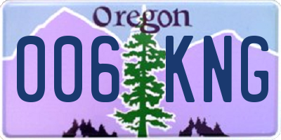 OR license plate 006KNG