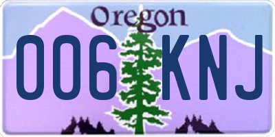 OR license plate 006KNJ