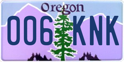 OR license plate 006KNK
