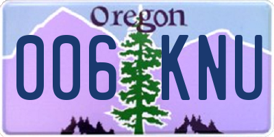 OR license plate 006KNU