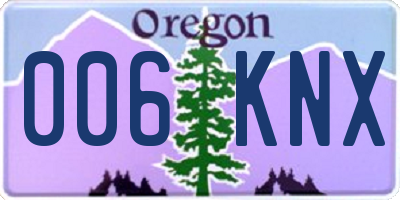 OR license plate 006KNX