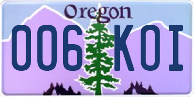 OR license plate 006KOI