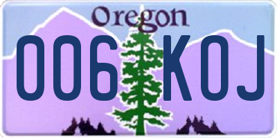 OR license plate 006KOJ