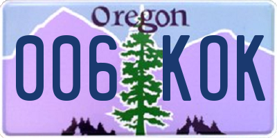 OR license plate 006KOK