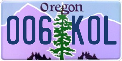 OR license plate 006KOL