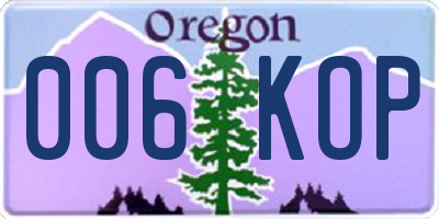 OR license plate 006KOP