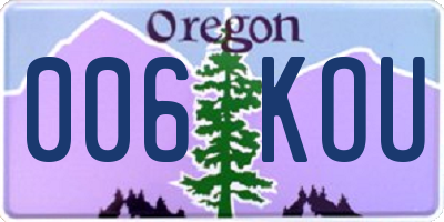 OR license plate 006KOU