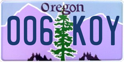 OR license plate 006KOY