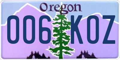 OR license plate 006KOZ