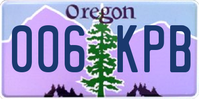 OR license plate 006KPB