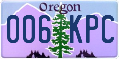 OR license plate 006KPC