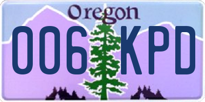 OR license plate 006KPD