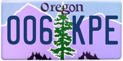 OR license plate 006KPE