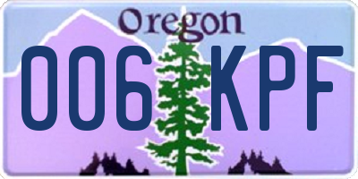 OR license plate 006KPF