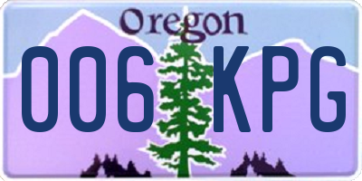 OR license plate 006KPG