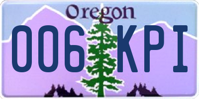 OR license plate 006KPI