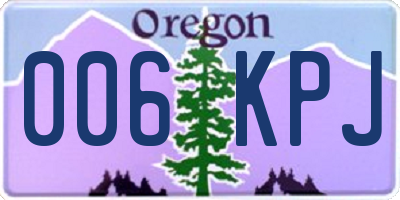 OR license plate 006KPJ