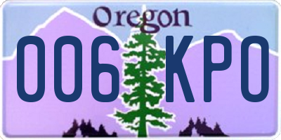 OR license plate 006KPO