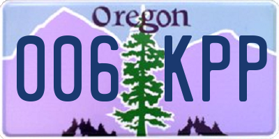 OR license plate 006KPP