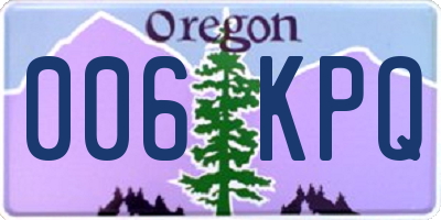 OR license plate 006KPQ