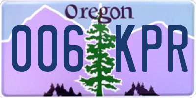 OR license plate 006KPR
