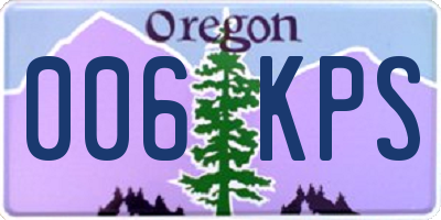 OR license plate 006KPS
