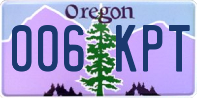 OR license plate 006KPT