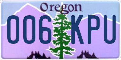 OR license plate 006KPU