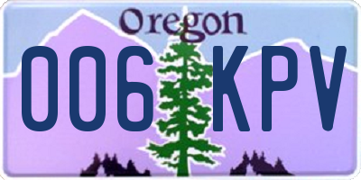 OR license plate 006KPV