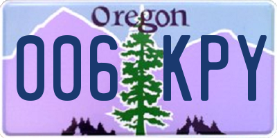 OR license plate 006KPY