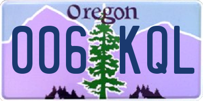 OR license plate 006KQL