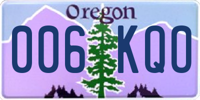 OR license plate 006KQO
