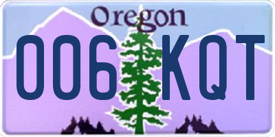 OR license plate 006KQT
