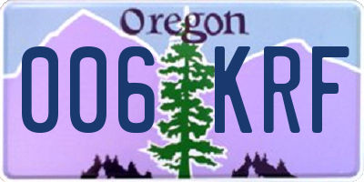 OR license plate 006KRF