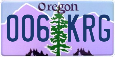 OR license plate 006KRG
