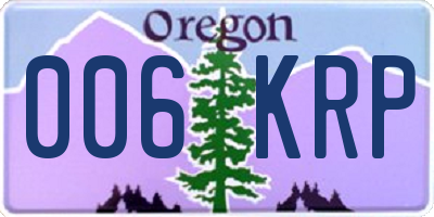OR license plate 006KRP