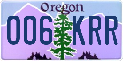 OR license plate 006KRR