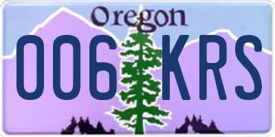 OR license plate 006KRS