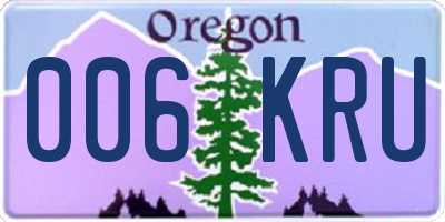 OR license plate 006KRU